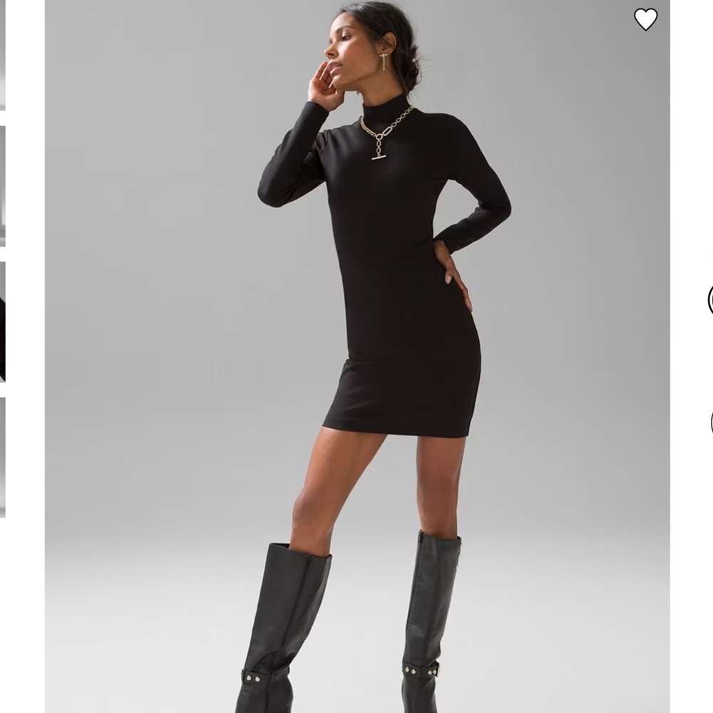 White House Black Market Black Long Sleeve Mini Dress. Size 8 NWOT